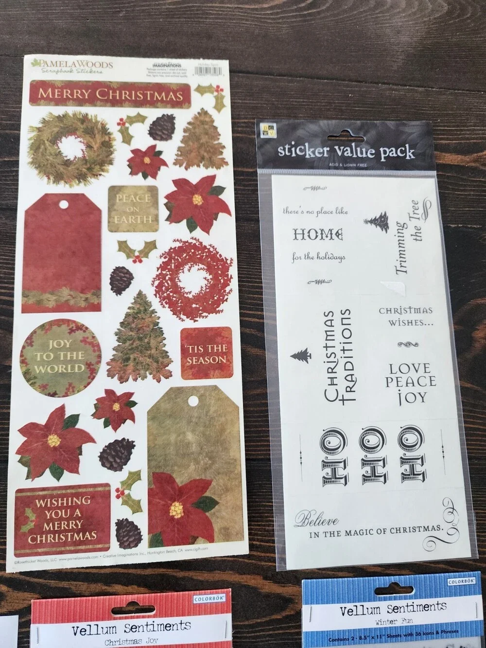 Scrapbooking Stickers Lot Christmas Jumbo Sheets Colorbok + New Retired #22